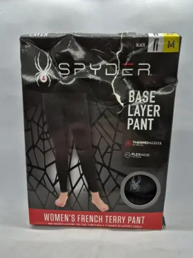 Spyder 192636710535 Womens French Terry Base Layer Pant M Medium Thermoweb 2.0 Black