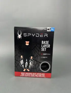 Spyder 192636710931 New Mens Base Layer Set Thermo And Flex Web Black Size Xl