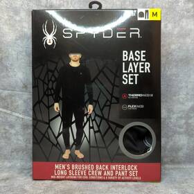 Spyder 840481366598 Men S Base Layer Set Black Size M Thermoweb Brushed Interlock New In Box