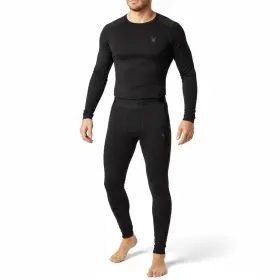 Spyder 840481366604 Men S Base Layer Set Black Size L Thermoweb Flexweb Long Sleeve And Pants