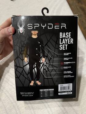 Spyder Bm4018 Base Layer Set Brushed Back Interlock Long Sleeve Crew Pant Black M