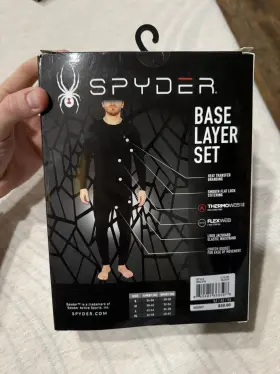 Bm4018 Spyder Base Layer Set Brushed Back Interlock Long Sleeve Crew Pant Black M