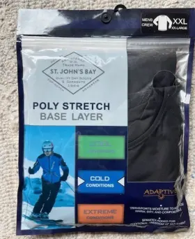 St. Johns Bay 645618081265 Poly Stretch Base Layer Mens Crew Top Xxl New