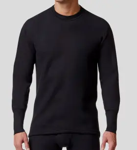 Stanfields 067205761839 Mens Black Micro Fleece Long-sleeve Thermal Undershirt Size L