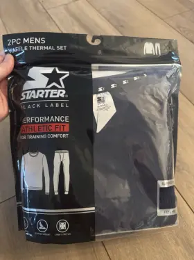 Slsbct1329n Starter Black Label 2pc Mens Waffle Thermal Base Layer Set Navy Xlt/egg