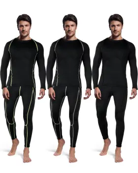 Suhine-pooik-0967 Suhine X-large Mens 3pcs Thermal Underwear Set Fleece Lined Long Johns Winter Gear