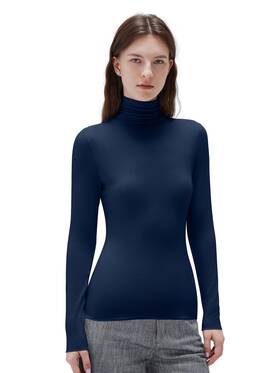 Suuksess Hstyc438nbxl-ss Women Cashmere Turtleneck Long Sleeve Shirt Fitted Fall Basic Thermal Tops Na