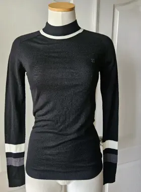 Sweaty Betty 059121327386 New Size Xs Black Merino Wool Base Layer Thermal Ski Top Nwt