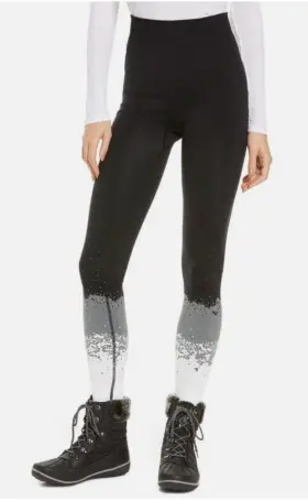 Sb6213 Sweaty Betty Nwo Ski Base Layer Leggings - White Snowfall Jacqard Large