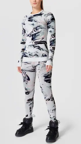 Sb8636c Sweaty Betty Glacier Mountain Jacquard Base Layer Leggings Sb8636c- Blue/white L