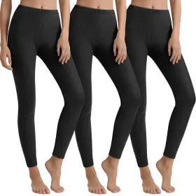 Sweetyweee-ssaa-v046 Sweetyweee 3 Pack Womens Waffle Thermal Bottom Warm Lightweight Underwear Pants Tights