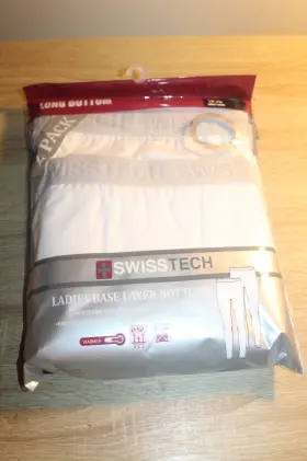 Swiss Tech 195450170370 Womens Plus Size 3x 44-45 Base Layer Bottoms 2-pack White Pants