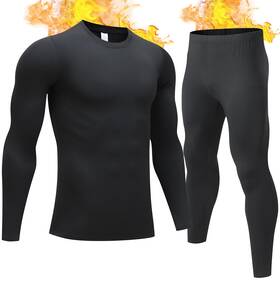 Teepire 928868729335 Mens Thermal Underwear Set With Lightweight Ultra Soft Fleece Lined Long John