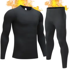 Teepire 928868729359 Mens Thermal Underwear Set With Lightweight Ultra Soft Fleece Lined Long John