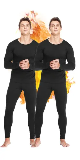 Ub-mjam-5heb Teepire 2pack Mens Thermal Underwear Set With Lightweight Ultra Soft Fleece Lined Lon