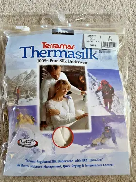 Terramar 721357005578 New Mens Thermasilk 100% Pure Silk Bottom Underear Natural Xl