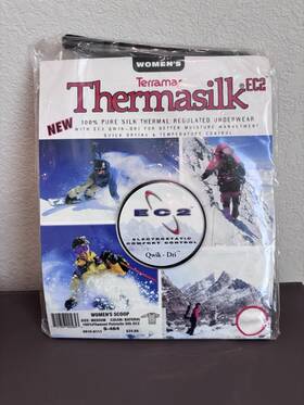 Terramar 721357005653 1990s 100% Silk Base Layer Thermasilk Womens Shirt Natural Size M Nos