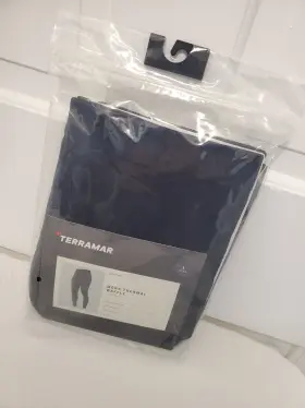 Terramar 721357005912 Nip Mens Thermal Black Waffle Pants Size Large Ret. 29.99 100% Cotton