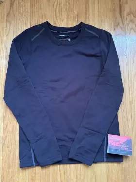 Terramar 721357049565 Kids Climasense Genesis Crew Thermal Shirt Black Size L