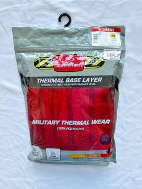 Terramar 721357058635 Nwt Womens Thermal Military Base Layer 3.0 Medium 10/12 Plum Top