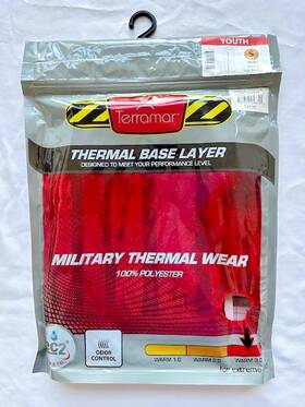 Terramar 721357058741 Nwt Youth Thermal Military Base Layer 3.0 Small 6/8 Raven Pants