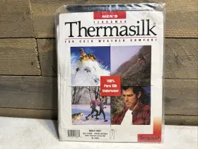 Terramar 721357103335 New Mens Thermasilk 100% Pure Silk Bottom Underwear Natural L