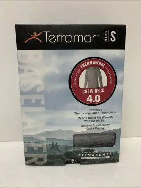 Terramar 721357262629 Mens S Thermawool Crew Neck 4.0 Extreme #629
