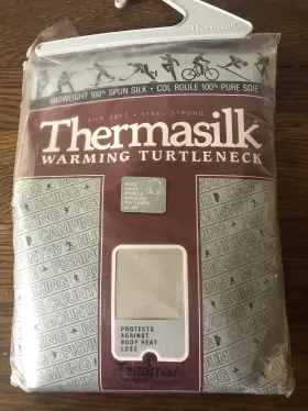 Ss-302 Terramar Thermasilk Mens Large Spunsilk Interlock Turtleneck Gray