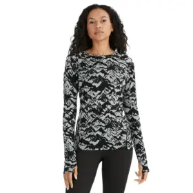 Tw9170-033-l Terramar 2.0 Ultra Merino Scoop Womens Baselayer Shirt All Over Mountain Larg