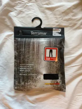 Tw9289 Terramar Mens Thermawool 3.0 Warmth Base Layer Pant Black Xl