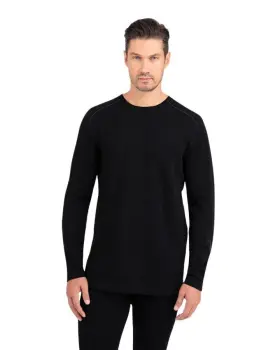 Tw9463-010-l Terramar Ultra Merino 2.0 Crew Mens Baselayer Shirt Black Large