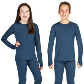 W7537-420-xs Terramar 2.0 Thermolator Crew Kids Baselayer Shirt Nightshadow X-small