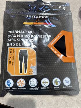 Terramar W7541-010-s Mens Thermolator 2.0 Midweight Performance Thermal Pant Small