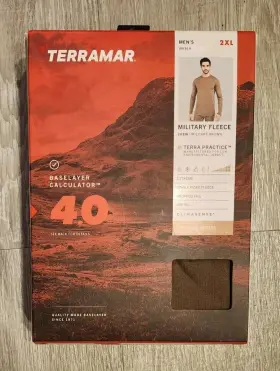 Top-brown-2xl Terramar W8369 Mens 4.0 Military Fleece Heritage Long Sleeve Crew