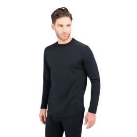 W8603-010-l Terramar 3.0 Ecolator Crew Mens Baselayer Shirt Black Large