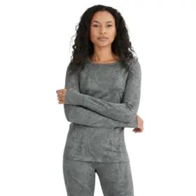 W9208-036-l Terramar 3.0 Below Zero Crew Womens Baselayer Shirt Typography Melange Large