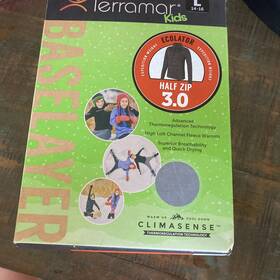 Terramar W9293 Kids Size L 14/16 Ecolator Fleece 3.0 Baselayer Dark Gray