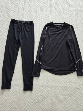 Terramar W9579 Kidsft 2.0 Midweight Thermal Baselayer 2-piece Set - Black #w9579