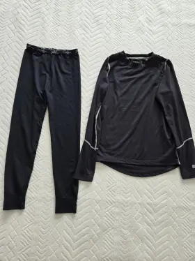 W9579 Terramar Kidsft 2.0 Midweight Thermal Baselayer 2-piece Set - Black #w9579
