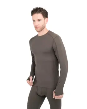 W9725-319-m Terramar Thermolator 2.0 Mens Crew Baselayer Dark Loden Medium