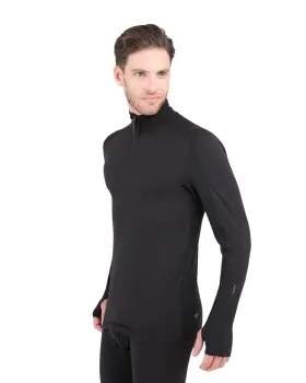 W9727-010-s Terramar Thermolator 2.0 Mens Half Zip Baselayer Sweatshirt Black Small