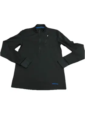 Xtwb747 Terramar Climasense Mens Black Base Layer Top S Polyester Wool Zipper Accent