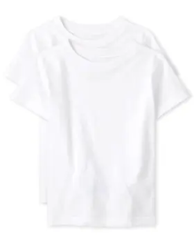 Tcp1123373 The Childrens Place Boys Short Sleeve Undershirt White -2 Pack Small