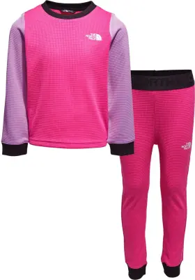 Nf0a82ubwug The North Face Mr Pink 2 Pc Waffle Baselayer Set Boys/girls Size 3 - Rt 55 New