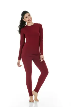 Thermajane 856780008213 Long Johns Thermal Underwear For Women Fleece Lined Base Layer Pajama Set Col