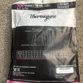 Thermajane Ap-2175-p Women S Thermal Set Two Piece Black Xl Nwt