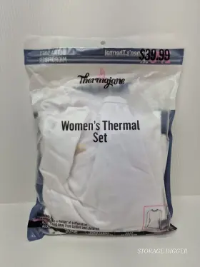 X001gpz4nr Thermajane 2pc Thermal Set Womens Medium White Ultra Soft Fleece Lined Stretch