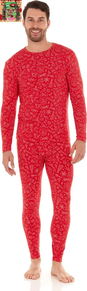 Thermajohn 445050733738 Long Johns Thermal Underwear For Men Fleece Lined Base Layer Set