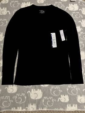 Time And Tru Tt336009635 Tt Thermal Base Layer Top Black Soot Xs Relaxed Fit Long Sleeve