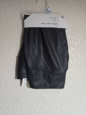 Time And True 190931739855 Faux Leather High Rise Skinny Leggings Black Sz 2xl 20 Nwt